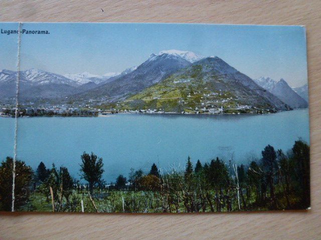 Cartoline postali: Doppelansichtskarte Lugano-Panorama – Usato da Walkringen venduto da Casablanca777 2