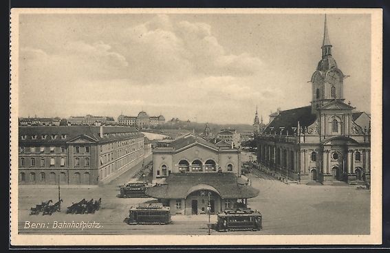 Cartes postales: Bern, Strassenbahnen auf dem Bahnhofplat – D'occasion à Berlin par bartko-reher