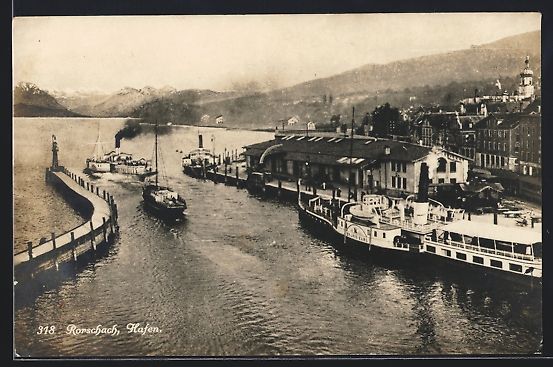 Cartes postales: AK Rorschach, Blick auf den Hafen, 1920 – D'occasion à Berlin par bartko-reher