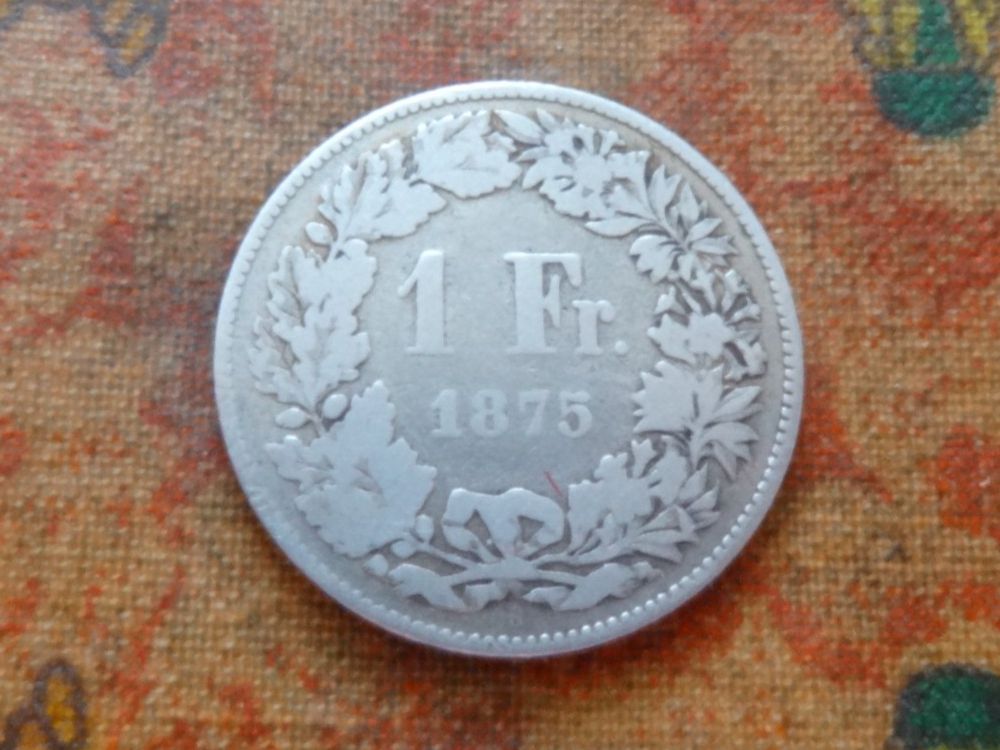 Tutti le monete: 1 Fr. 1875  (Y) – Usato da Romanel-sur-Lausanne venduto da Swift13