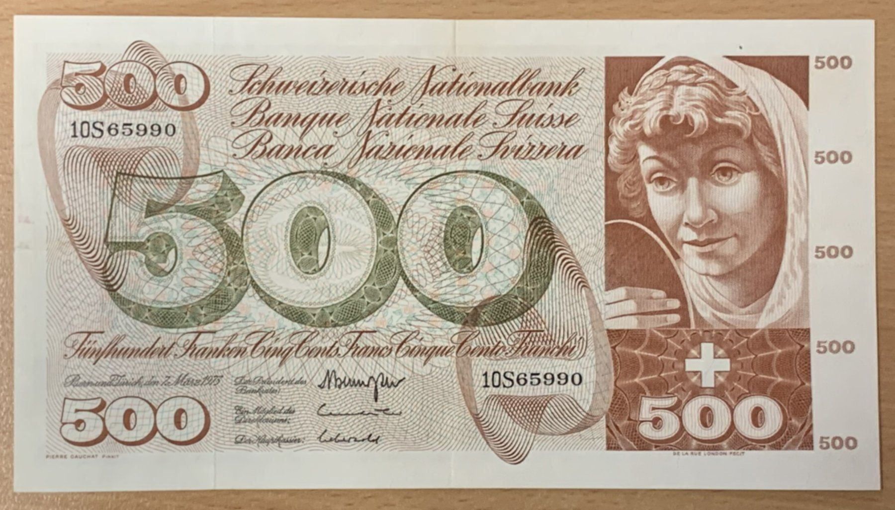 Banconote: 500 francs, Fontaine de Jouvence – Nuovo (secondo la descrizione) da Martigny venduto da Numis-World