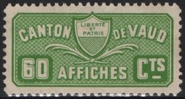 60 Cts. Fiskalmarke vom Canton de VAUD