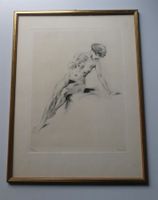 Original Radierung Bild weiblicher Akt Frau 30er signiert