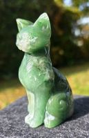 💚 Grüne Aventurin-Katze  Liebevoll handgeschnitzte Katze