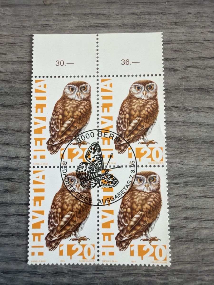 Tutti i francobolli: Briefmarken "Uhus und Schmetterling" 4er Block 1990 – Nuovo (secondo la descrizione) da Tafers venduto da nicole.ts