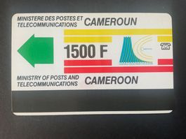Telefonkarte aus Kamerun. 1500 F ohne Kerbe