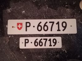 2x Nummernschild PTT Post ausrangiert 66719