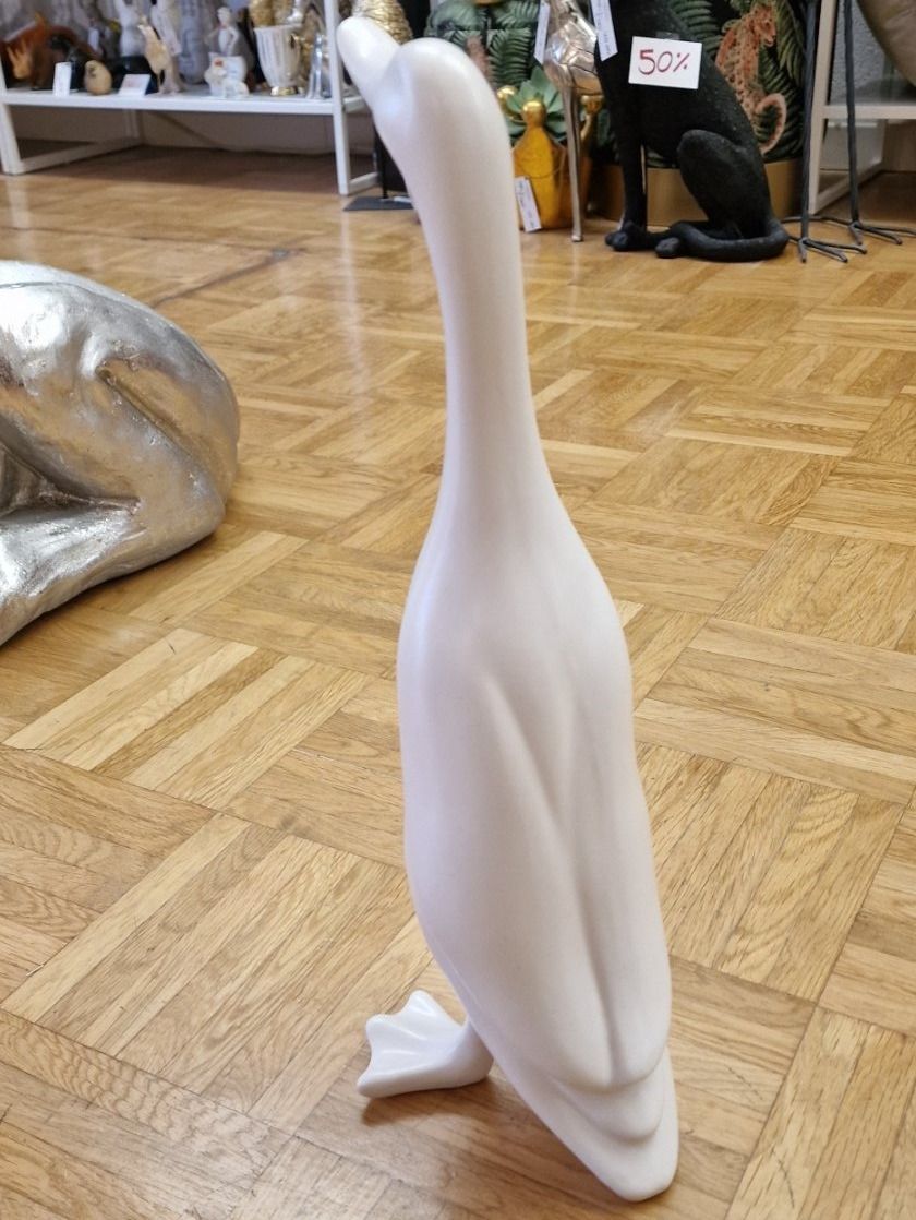 Statuette: Keramik Ente Weiss Matt – Nuovo e nell'imballaggio originale da Schaffhausen venduto da AtelierPudesco 2