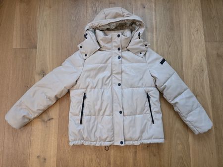 sehr schöne Winterjacke BCBGMAXAZRIA in beiger Lederoptik
