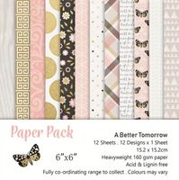 12 Blatt Design-Papier, Bastelpapier - 15.2x15.2 cm