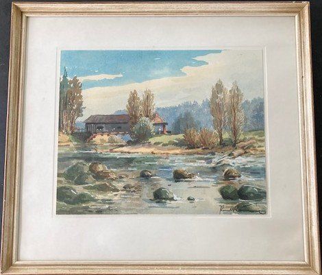 Dipinti: Kömme Paul. Sitterbrücke Schildacker, St. Gallen – Usato da Frauenfeld venduto da picowalo