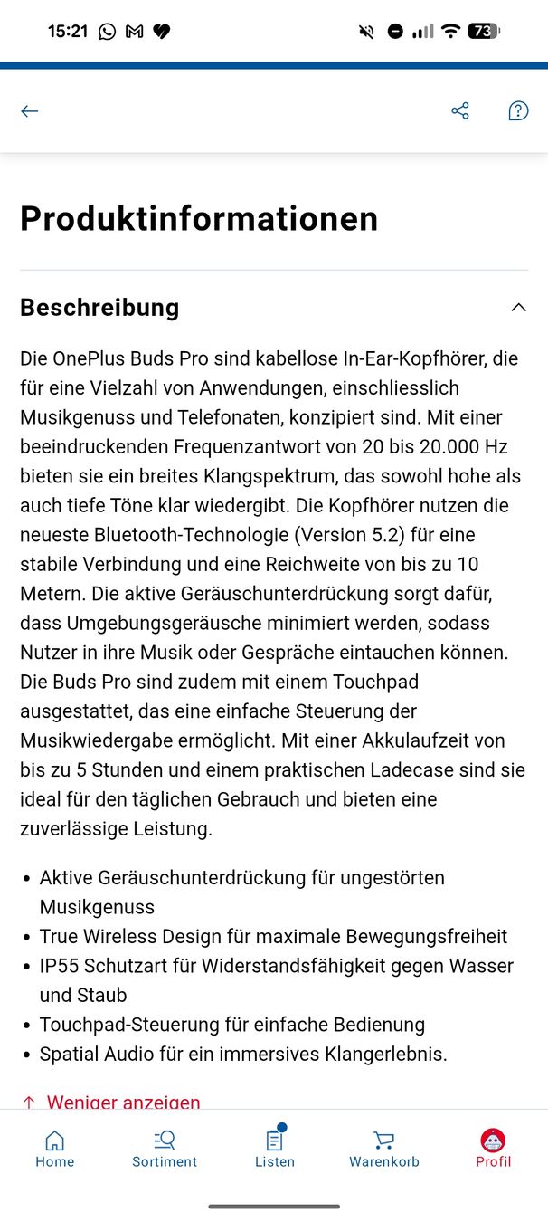 OnePlus Kopfhörer: Oneplus Buds Pro (erste Generation) – Gebraucht aus Zürich von leon_Geertsen 3
