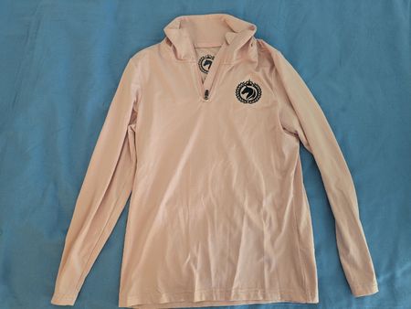 Mädchen Langarmshirt Pferde Symbol rosa Grösse 134/140