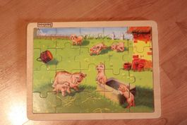 Holzpuzzle mit Schweinen,20 Teile, ab 3J