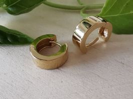 1P. 18Kt. Gelbgold praktische Klappcreolen / Sonderverkauf