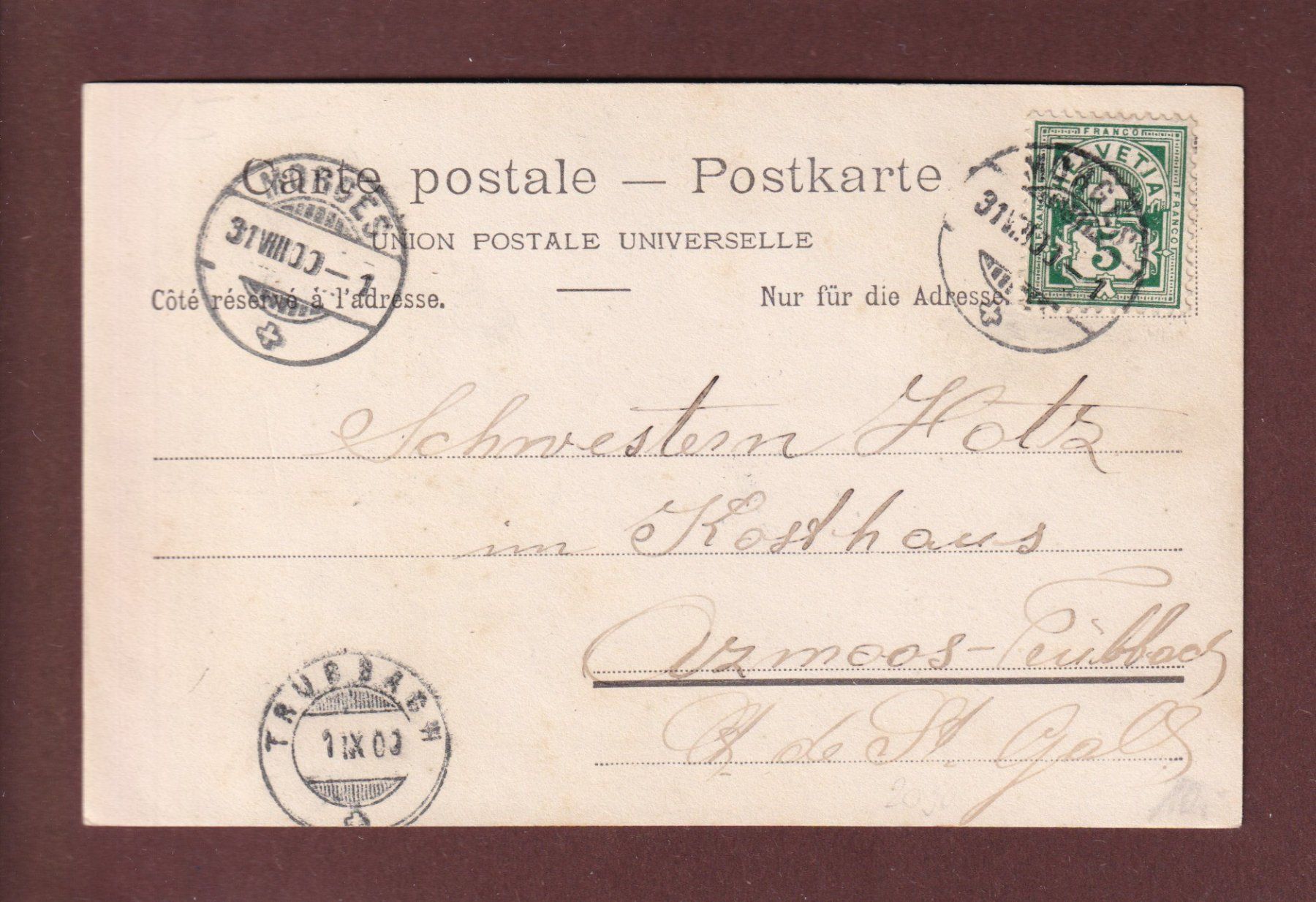 Cartoline postali: MORGES - Arsenal - Bateau - 1900 – Usato da Pully venduto da nicecards 1