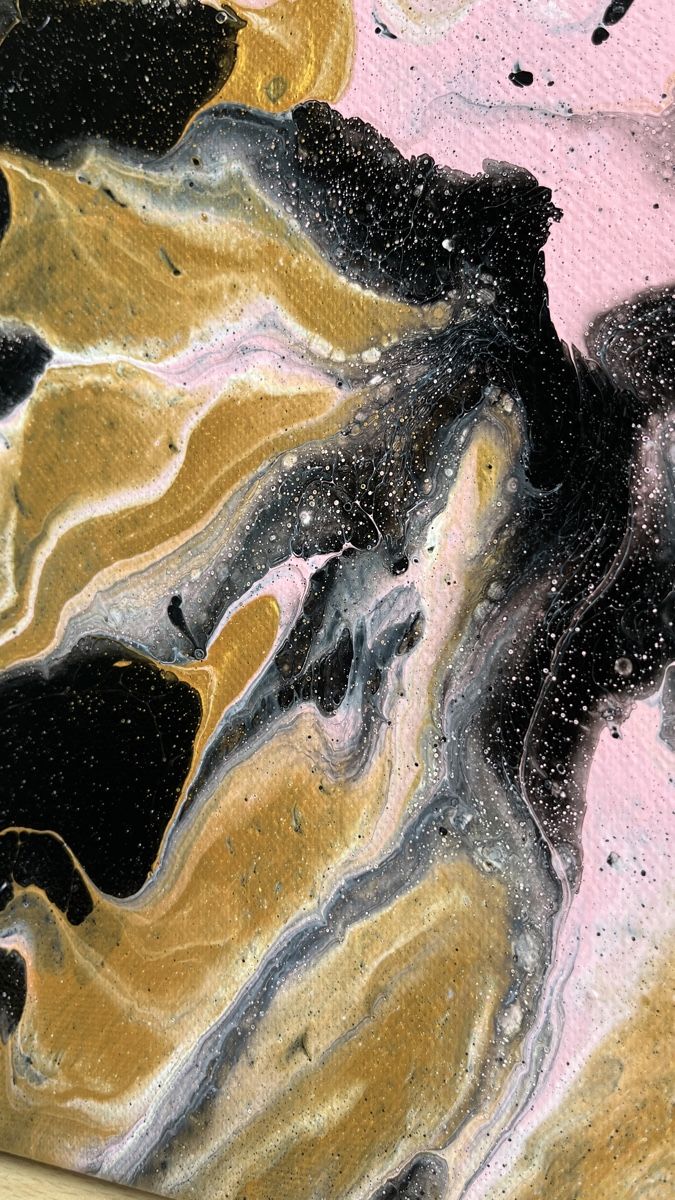 Gemälde: Abstraktes Acrylbild, Gold, Rosa, Schwarz – Neu (gemäss Beschreibung) aus Hochdorf von Jasminurschel 4