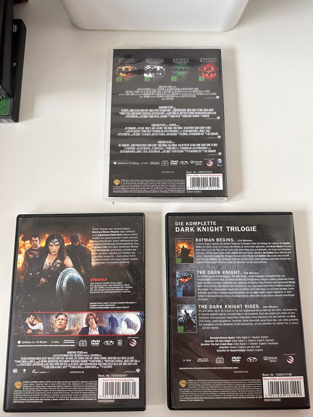 Alle DVDs: Batman, Batman vs Superman , The dark knight Trilogie – Gebraucht aus Herznach von SusanneB0102 1