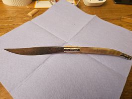 Paolo Pusceddu coltello lama Damasco 17,5 cm - corno bovino