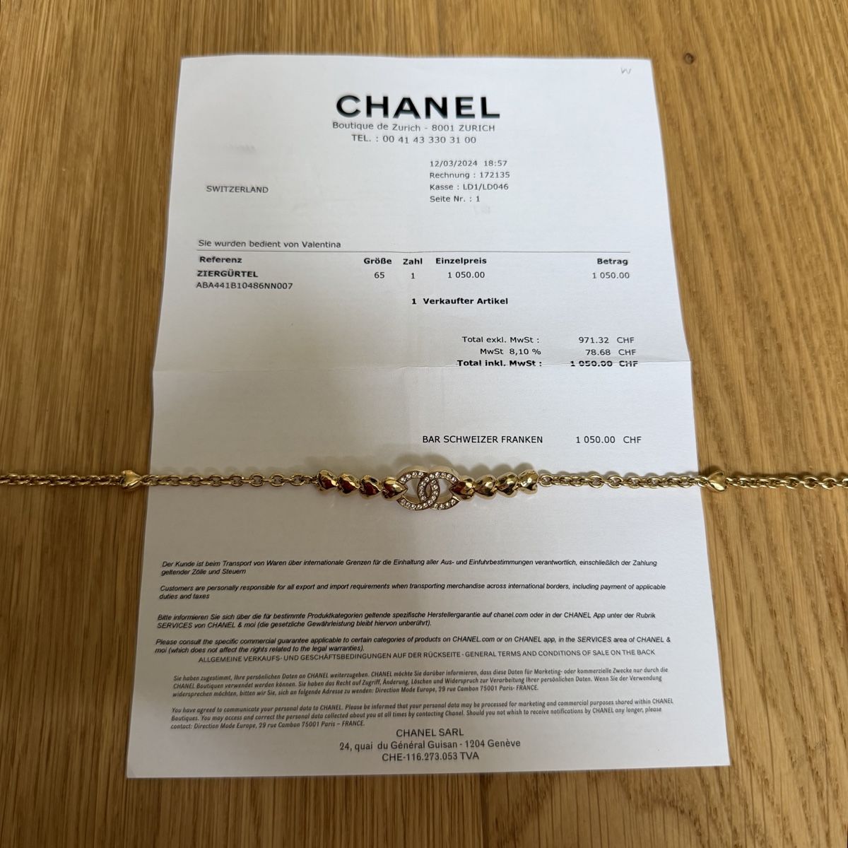 Chanel Gürtel: Chanel Gürtel Bauchkette 65cm  – Gebraucht aus Cham von nad_z2js 3