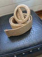 Ceinture tressée beige avec boucle ronde état neuf