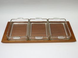 Vintage Teak Aperogedeck Anbietschale 60's Apero Gedeck