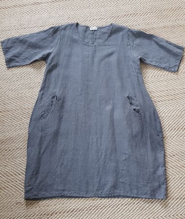 Leinenkleid Gr 44 Italy Schiefergrau