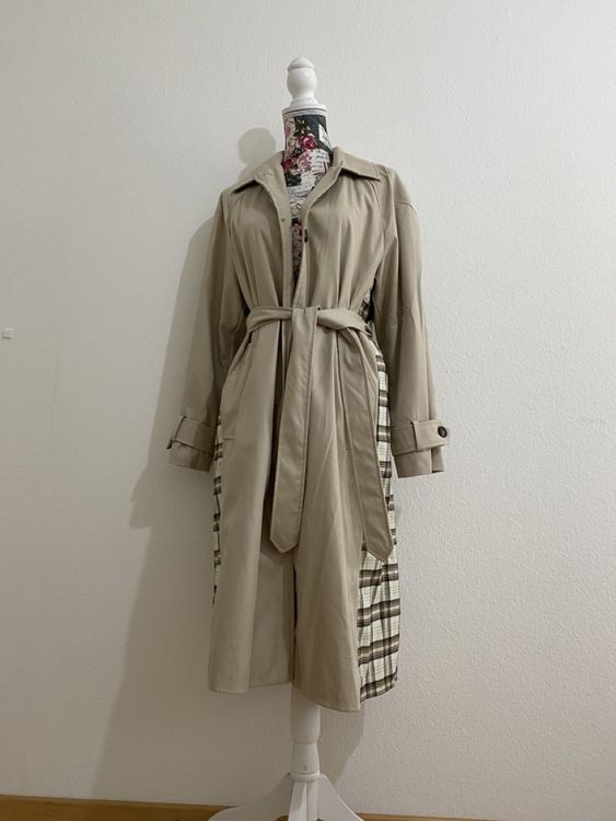 Trenchcoat Bershka Wollmantel Kariert Bershka Trench Coat (Neu