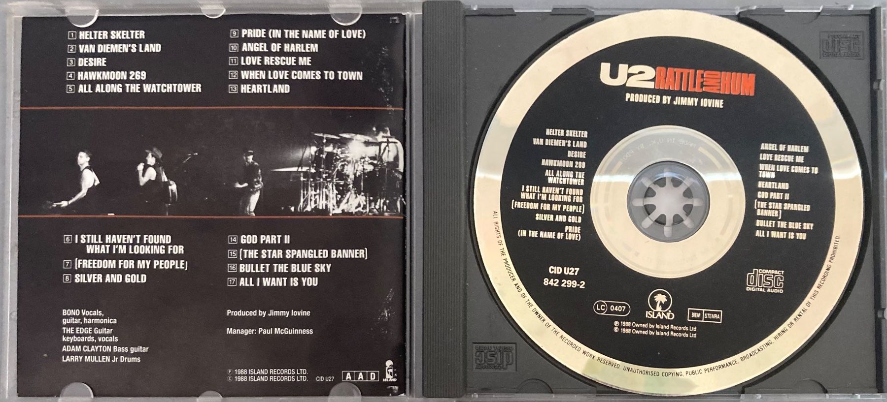 CDs: U2 - RATTLE AND HUM – Gebraucht aus Poliez-Pittet von Newtown-Records 2