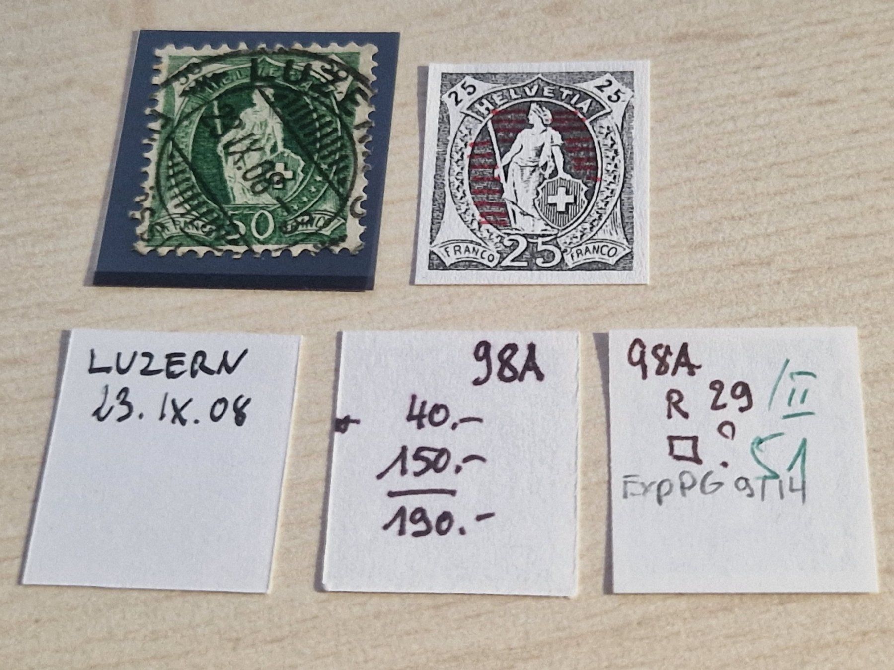 Alle Briefmarken: Stehende 98A.3.29/II, guter Kat, ab 1.- – Gebraucht aus Burgdorf von Glossy01