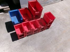 Praktische Lagerboxen/ Stapelboxen, rot/blau,