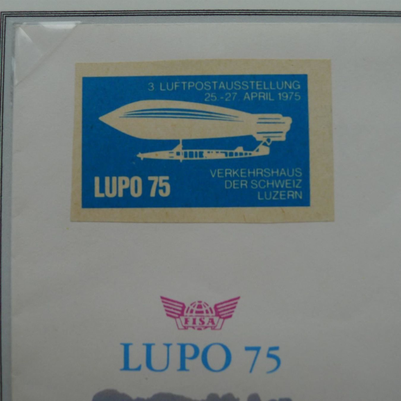 Tutti i francobolli: 1975, LUPO 75 sauberer Brief mit Vignetten-Bogen. – Usato da Sursee venduto da Luzernerraute 2