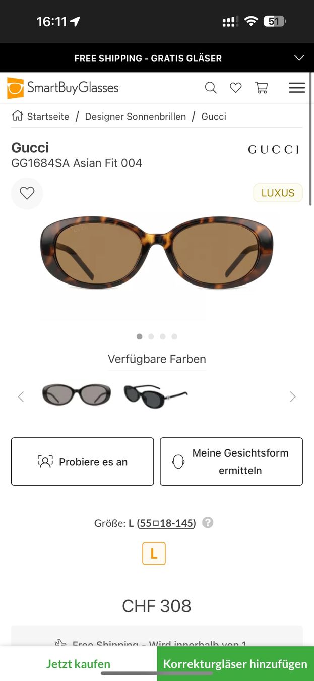 Gucci Occhiali & Lenti: Ab 1 Fr, Gucci sonnenbrille – Usato da Widnau venduto da Pukpan_99 6