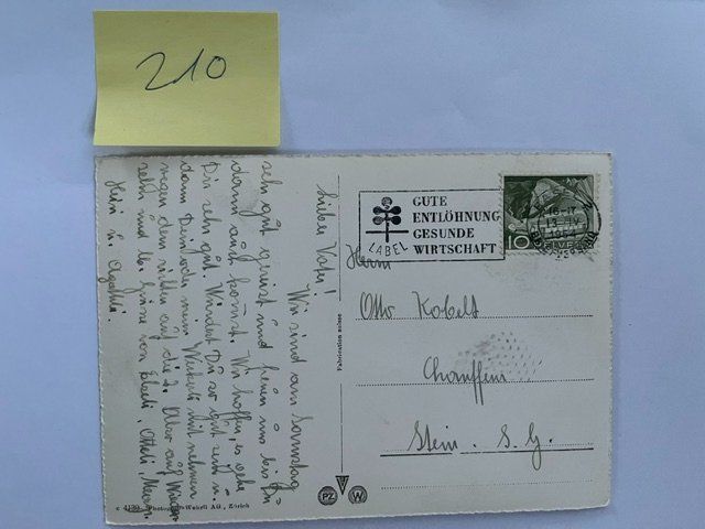 Ansichtskarten: Ansichtskarte Basel Buergerspital; 1954 – Gebraucht aus Niederwil AG von dahu75 1