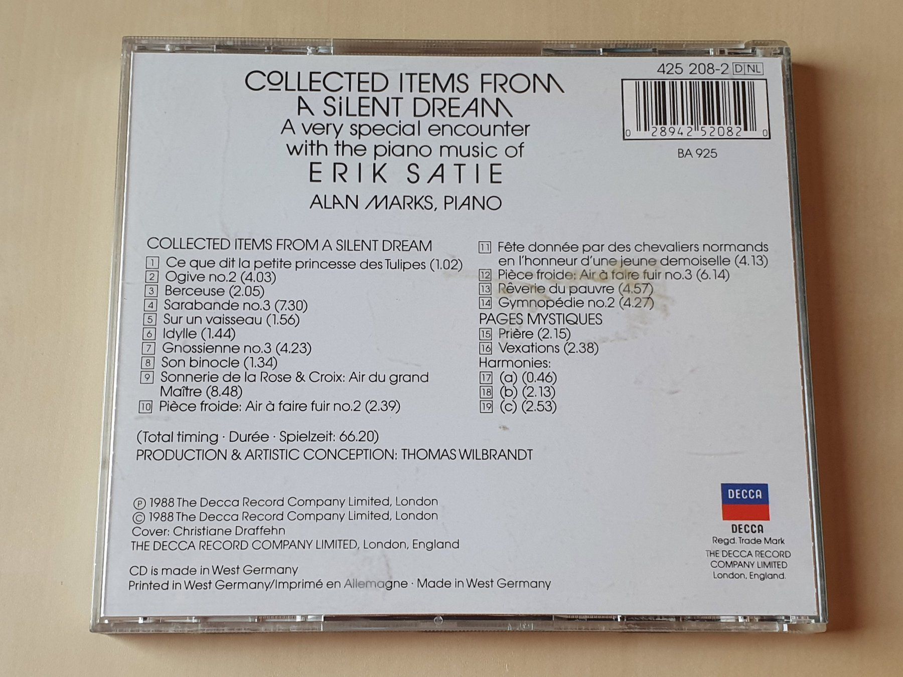 CD: Erik Satie Collected Items from a silent Dream – Usato da Stansstad venduto da collectorsshop 1