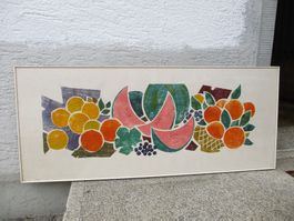 Sommerliche Lithographie 70er Vintage Style Kunst PATER KARL