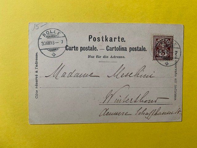 Ansichtskarten: Rolle vue générale 30.12.1893 – Gebraucht aus St-Prex von Epicard 1