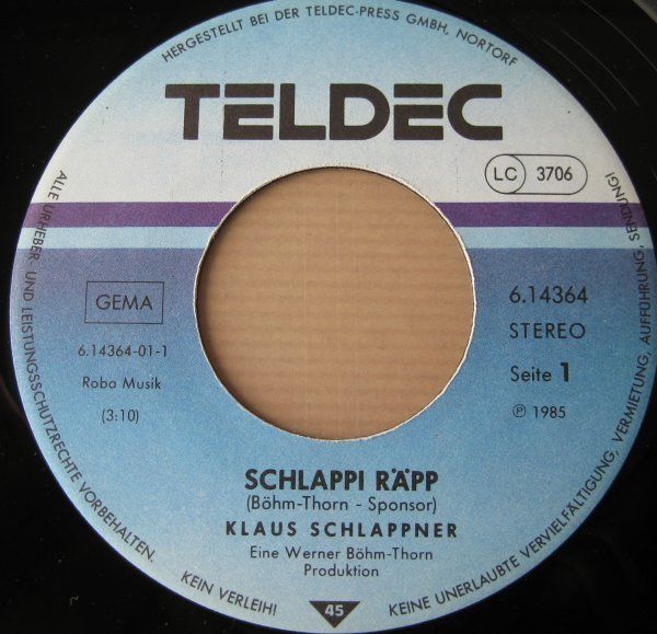 Dischi in vinile: Schlappner Klaus: Schlappi Räp 7" – Usato da Steinhausen venduto da Vilivinili