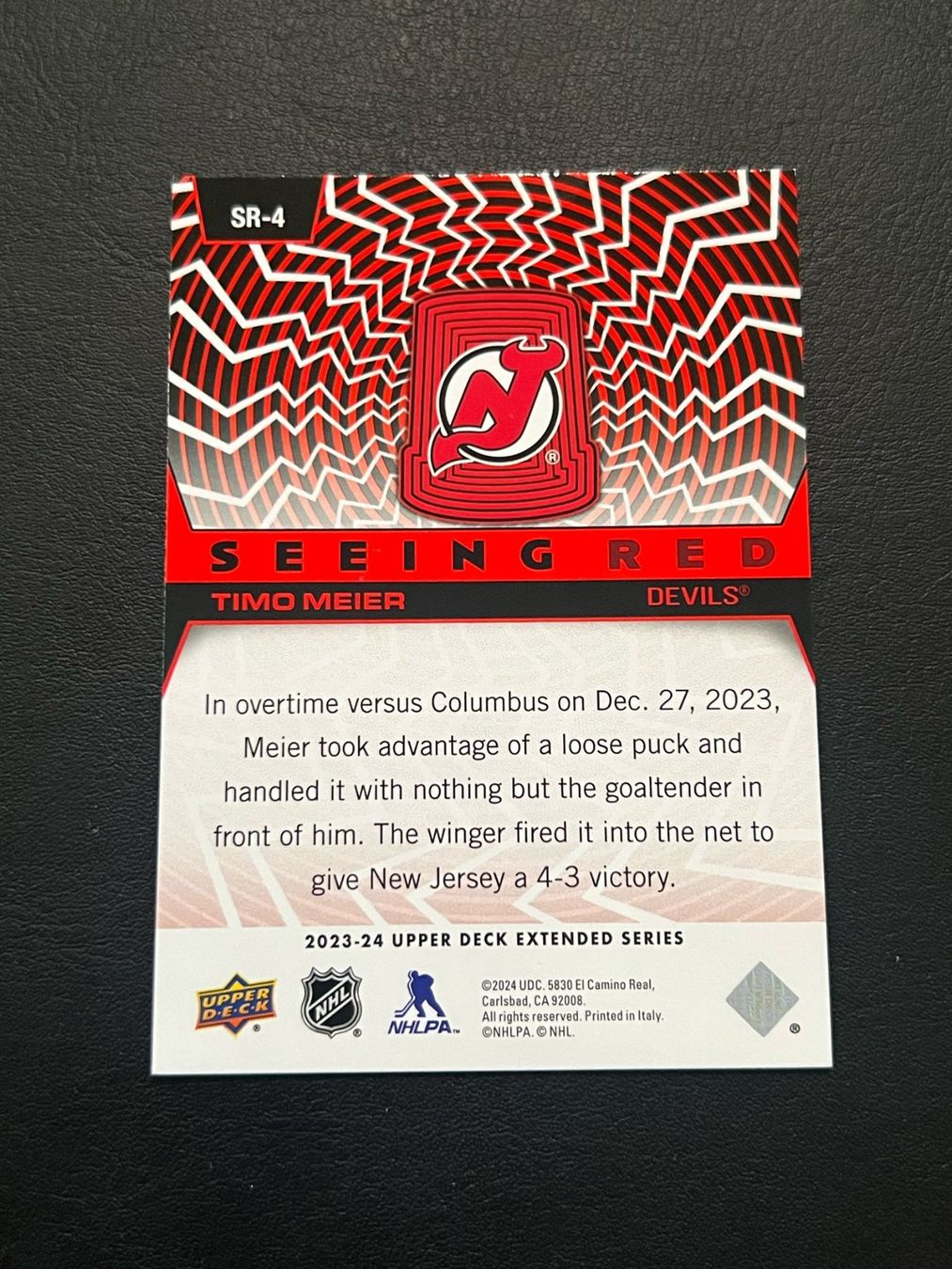 NHL Carte collezionabili: Timo Meier 2023 Silver Seeing Red New Jersey Devils – Nuovo (secondo la descrizione) da Möhlin venduto da SwissHockeyCards 1