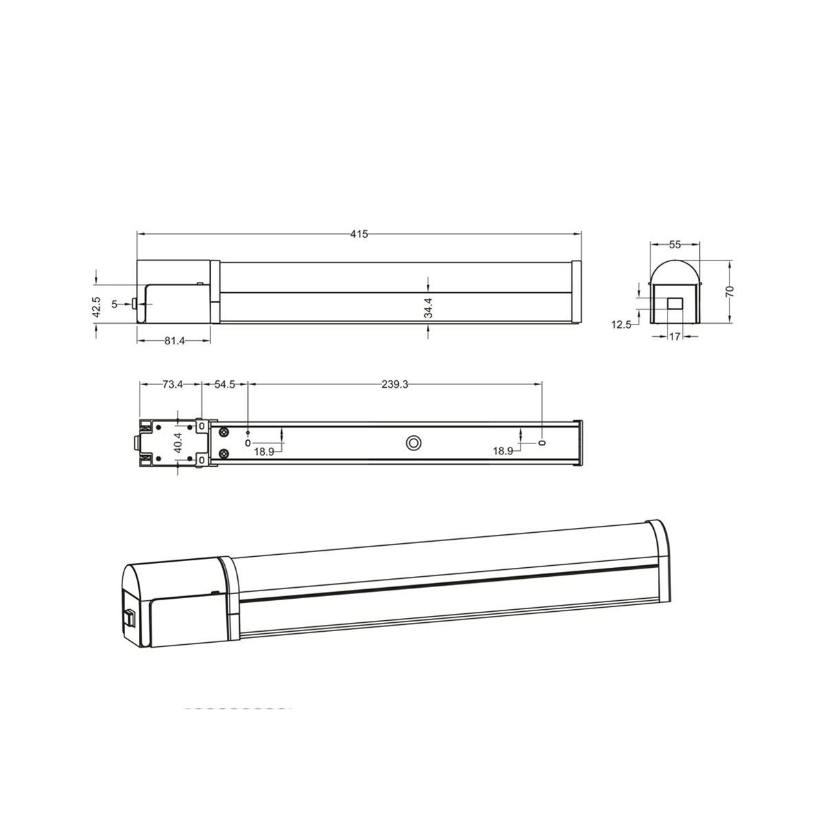 Lampade: LED Bad Wandleuchte, IP44, 41 cm x 5 cm – Nuovo (secondo la descrizione) da Kreuzlingen venduto da Smart-Light 6