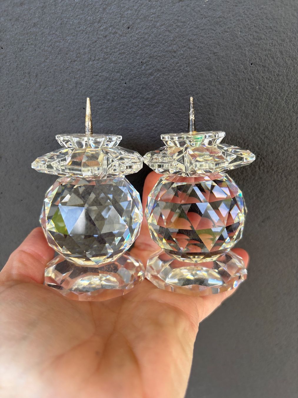 Swarovski Portacandele: Swarovski crystal vintage candle holders – Usato da Steinhausen venduto da ChromeVintage