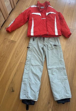 Skianzug rot/grau, Jacke Grösse 38, Hose XS