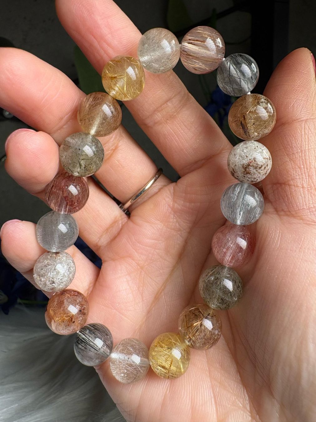 Mineralien & Heilsteine: Multicolor Rutilquarz-Armband – Neu und originalverpackt aus Neuheim von m.hald 1