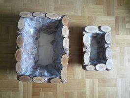2 Holztrögli mit Innenplastik