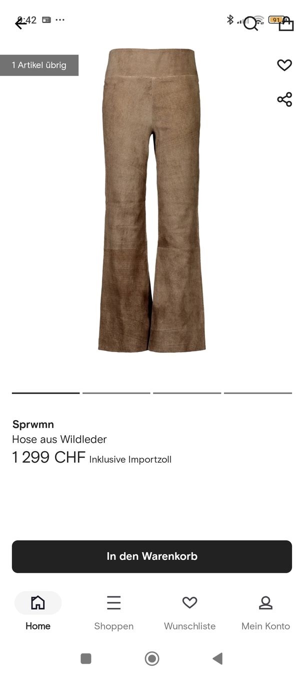 Pantalons: SPRWMN Wildlederhosen NEU – Neuf (Voir description) à Erlenbach ZH par nlh