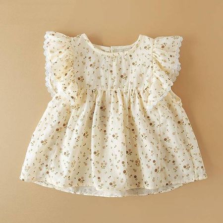Blouse été à fleurs pour petite fille