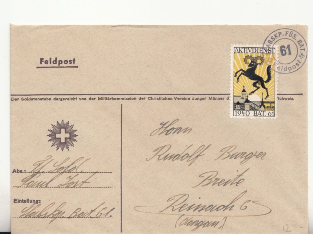Tutti i francobolli: Infanterie Wi 397 auf Brief – Usato da Bürglen TG venduto da StampGraf
