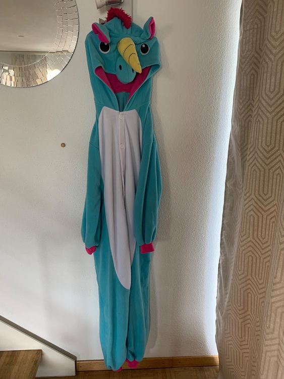 Rubies Arche De NOE Einhorn-Kostüm Für Kinder — Türkiser Jumpsuit Mit Kapuze & Schwanz, Für Halloween & Partys