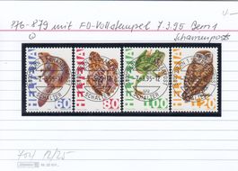 876-879 mit FD-Vollstempel 7.3.95, Bern 1 Schanzenpost
