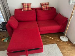 Sofa mit Schlaffunktion rot guter Zustand